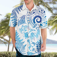 New Zealand Sea Animals Hawaiian Shirt with Maori Koru Tribal Tattoo and Silver Ferns Galaxy Style LT03 - Polynesian Pride