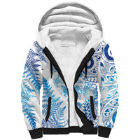 New Zealand Sea Animals Sherpa Hoodie with Maori Koru Tribal Tattoo and Silver Ferns Galaxy Style LT03 Unisex Multicolor - Polynesian Pride