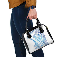 New Zealand Sea Animals Shoulder Handbag with Maori Koru Tribal Tattoo and Silver Ferns Galaxy Style LT03 - Polynesian Pride
