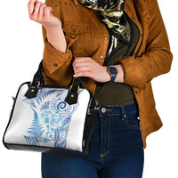 New Zealand Sea Animals Shoulder Handbag with Maori Koru Tribal Tattoo and Silver Ferns Galaxy Style LT03 - Polynesian Pride