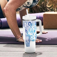 New Zealand Sea Animals Tumbler With Handle with Maori Koru Tribal Tattoo and Silver Ferns Galaxy Style LT03 - Polynesian Pride