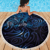 New Zealand New Year-Matariki Beach Blanket Aotearoa Maori Tattoo Galaxy Sky