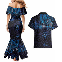 New Zealand New Year-Matariki Couples Matching Mermaid Dress and Hawaiian Shirt Aotearoa Maori Tattoo Galaxy Sky LT03 - Polynesian Pride