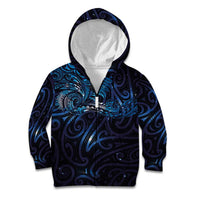 New Zealand New Year-Matariki Kid Hoodie Aotearoa Maori Tattoo Galaxy Sky LT03 Zip Hoodie Multicolor - Polynesian Pride