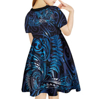 New Zealand New Year-Matariki Kid Short Sleeve Dress Aotearoa Maori Tattoo Galaxy Sky LT03 - Polynesian Pride