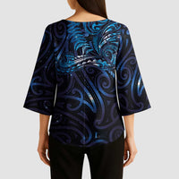 New Zealand New Year-Matariki Kimono Sleeve Blouse Aotearoa Maori Tattoo Galaxy Sky LT03 - Polynesian Pride