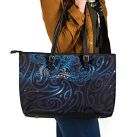 New Zealand New Year-Matariki Leather Tote Bag Aotearoa Maori Tattoo Galaxy Sky LT03 - Polynesian Pride