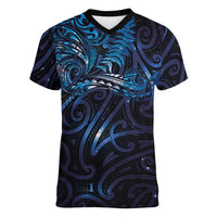 New Zealand New Year-Matariki Women V-Neck T-Shirt Aotearoa Maori Tattoo Galaxy Sky LT03 Female Multicolor - Polynesian Pride