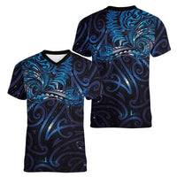 New Zealand New Year-Matariki Women V-Neck T-Shirt Aotearoa Maori Tattoo Galaxy Sky LT03 - Polynesian Pride