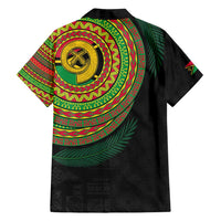 Vanuatu Tribal Tattoo with Namele Leaves Family Matching Tank Maxi Dress and Hawaiian Shirt LT03 - Polynesian Pride