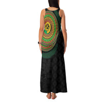 Vanuatu Tribal Tattoo with Namele Leaves Family Matching Tank Maxi Dress and Hawaiian Shirt LT03 - Polynesian Pride