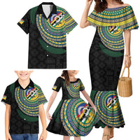 Torba Tribal Tattoo with Namele Leaves Family Matching Mermaid Dress and Hawaiian Shirt LT03 - Polynesian Pride
