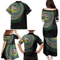 Torba Tribal Tattoo with Namele Leaves Family Matching Puletasi and Hawaiian Shirt LT03 - Polynesian Pride