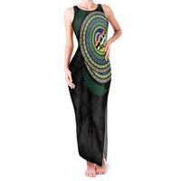 Torba Tribal Tattoo with Namele Leaves Family Matching Tank Maxi Dress and Hawaiian Shirt LT03 Mom's Dress Black - Polynesian Pride
