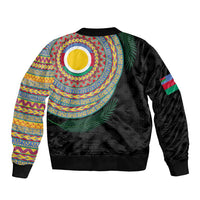 Shefa Tribal Tattoo with Namele Leaves Bomber Jacket