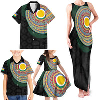 Shefa Tribal Tattoo with Namele Leaves Family Matching Tank Maxi Dress and Hawaiian Shirt LT03 - Polynesian Pride