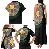 Shefa Tribal Tattoo with Namele Leaves Family Matching Tank Maxi Dress and Hawaiian Shirt LT03 - Polynesian Pride