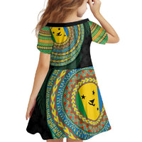 Malampa Tribal Tattoo with Namele Leaves Family Matching Off Shoulder Maxi Dress and Hawaiian Shirt LT03 - Polynesian Pride