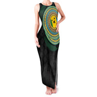 Malampa Tribal Tattoo with Namele Leaves Family Matching Tank Maxi Dress and Hawaiian Shirt LT03 Mom's Dress Black - Polynesian Pride