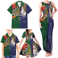 Manuʻa Islands and American Samoa Together Family Matching Tank Maxi Dress and Hawaiian Shirt Rooster and Eagle Mascot National Map and Flag Style LT03 - Polynesian Pride