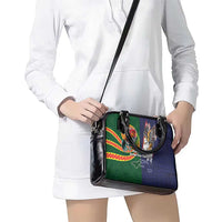 Manuʻa Islands and American Samoa Together Shoulder Handbag Rooster and Eagle Mascot National Map and Flag Style