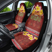 Aloha Plumeria Flowers Car Seat Cover With Hawaiian Style Tapa Tribal LT03 - Polynesian Pride