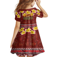 Aloha Plumeria Flowers Family Matching Tank Maxi Dress and Hawaiian Shirt With Hawaiian Style Tapa Tribal