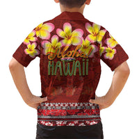 Aloha Plumeria Flowers Kid Hawaiian Shirt With Hawaiian Style Tapa Tribal LT03 - Polynesian Pride