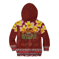 Aloha Plumeria Flowers Kid Hoodie With Hawaiian Style Tapa Tribal LT03 - Polynesian Pride