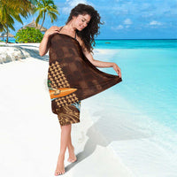 Hawaiian Tiki Mask Surfing Kakau Pattern Sarong