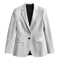 Niue White Sunday Blazer Hiapo Tribal Art Tattoos - Polynesian Pride