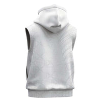 Niue White Sunday Sleeveless Hoodie Hiapo Tribal Art Tattoos LT03 - Polynesian Pride