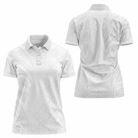 Niue White Sunday Women Polo Shirt Hiapo Tribal Art Tattoos LT03 - Polynesian Pride