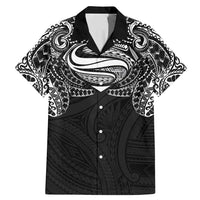 Super Samoan Traditional Tribal Art Tattoos Family Matching Mermaid Dress and Hawaiian Shirt Black Color LT03 Dad's Shirt - Short Sleeve Black - Polynesian Pride