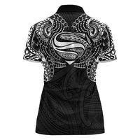 Super Samoan Traditional Tribal Art Tattoos Women Polo Shirt Black Color LT03 - Polynesian Pride