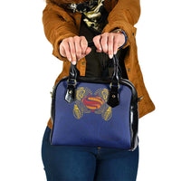 Super Samoan Traditional Tribal Art Tattoos Shoulder Handbag Blue Color - Polynesian Pride