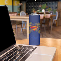 Super Samoan Traditional Tribal Art Tattoos Skinny Tumbler Blue Color LT03 - Polynesian Pride