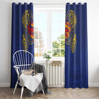 Super Samoan Traditional Tribal Art Tattoos Window Curtain Blue Color - Polynesian Pride