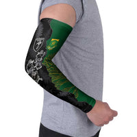 Custom Aotearoa South Africa Rugby Freedom Cup Arm Sleeves Kiwi Warriors Haka with King Protea Symbol LT03 - Polynesian Pride