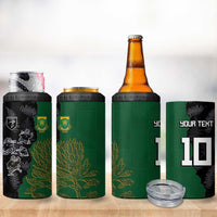 Custom Aotearoa South Africa Rugby Freedom Cup 4 in 1 Can Cooler Tumbler Kiwi Warriors Haka with King Protea Symbol LT03 - Polynesian Pride