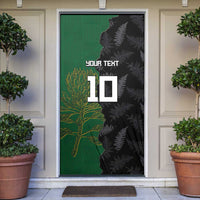 Custom Aotearoa South Africa Rugby Freedom Cup Door Cover Kiwi Warriors Haka with King Protea Symbol LT03 Green - Polynesian Pride