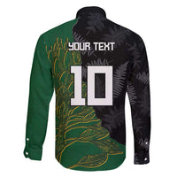 Custom Aotearoa South Africa Rugby Freedom Cup Family Matching Short Sleeve Bodycon Dress and Hawaiian Shirt Kiwi Warriors Haka with King Protea Symbol LT03 - Polynesian Pride