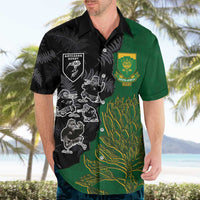 Custom Aotearoa South Africa Rugby Freedom Cup Hawaiian Shirt Kiwi Warriors Haka with King Protea Symbol LT03 - Polynesian Pride