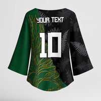 Custom Aotearoa South Africa Rugby Freedom Cup Kimono Sleeve Blouse Kiwi Warriors Haka with King Protea Symbol LT03 - Polynesian Pride