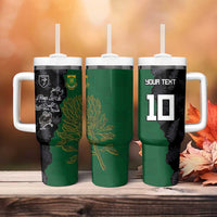 Custom Aotearoa South Africa Rugby Freedom Cup Tumbler With Handle Kiwi Warriors Haka with King Protea Symbol LT03 - Polynesian Pride