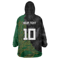Custom Aotearoa South Africa Rugby Freedom Cup Wearable Blanket Hoodie Kiwi Warriors Haka with King Protea Symbol LT03 - Polynesian Pride