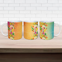 Hawaiian Tropical Fruits and Plants Ceramic Mug Kakau Pattern Summer Vibe LT03 - Polynesian Pride
