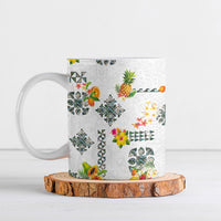 Hawaiian Quilts Ceramic Mug Tropical Fruits and Plants LT03 White - Polynesian Pride