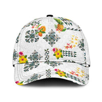 Hawaiian Quilts Classic Cap Tropical Fruits and Plants LT03 Universal Fit White - Polynesian Pride