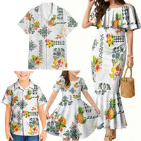 Hawaiian Quilts Family Matching Mermaid Dress and Hawaiian Shirt Tropical Fruits and Plants LT03 - Polynesian Pride